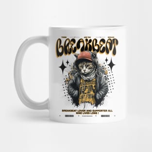 BREAKBEAT  - Urban Headphone Cat (black/tan) Mug